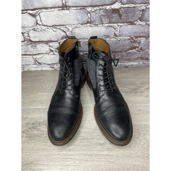Johnson & Murphy 1850 Brogue Cap Toe Side Zip Lug Sole Tweed Ankle Boots Men 9.5 main image 16